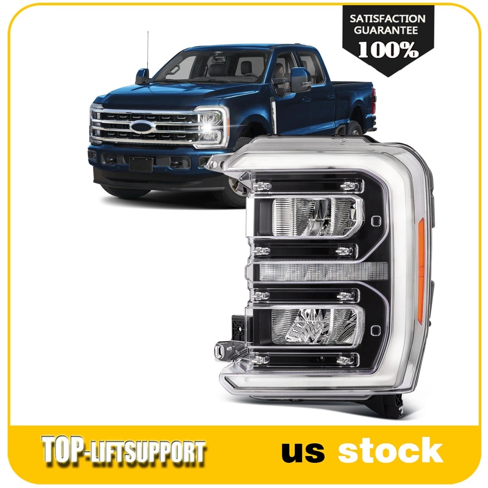 Left LED DRL Headlight for Ford F-250 F-350 Super Duty (2023–2025)