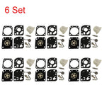 Set of 6 Carburetor Repair Kits for Zama RB-115 C1U-W18 C1U-W18A C1U-W24