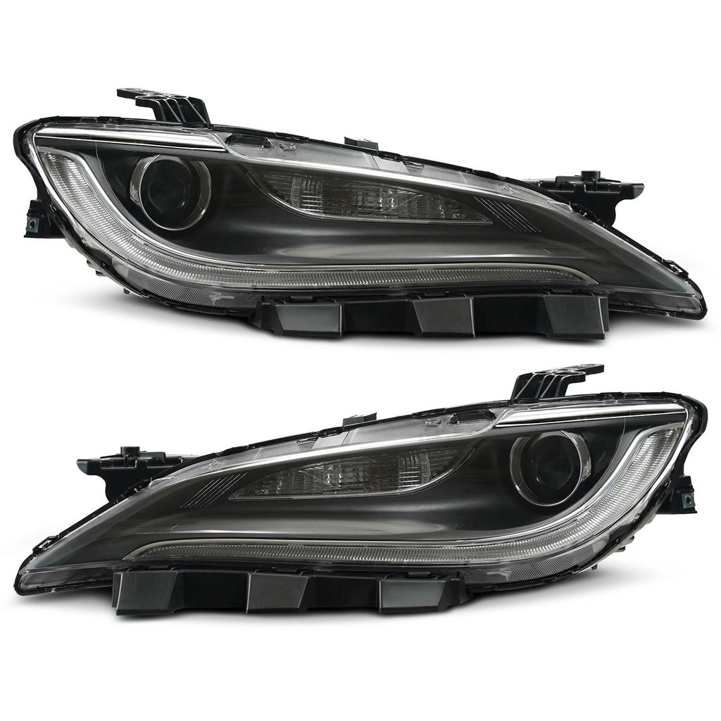 Halogen Headlight Set for Chrysler 200 (2015–2017) w/LED DRL, Chrome