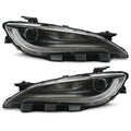 Halogen Headlight Set for Chrysler 200 (2015–2017) w/LED DRL, Chrome