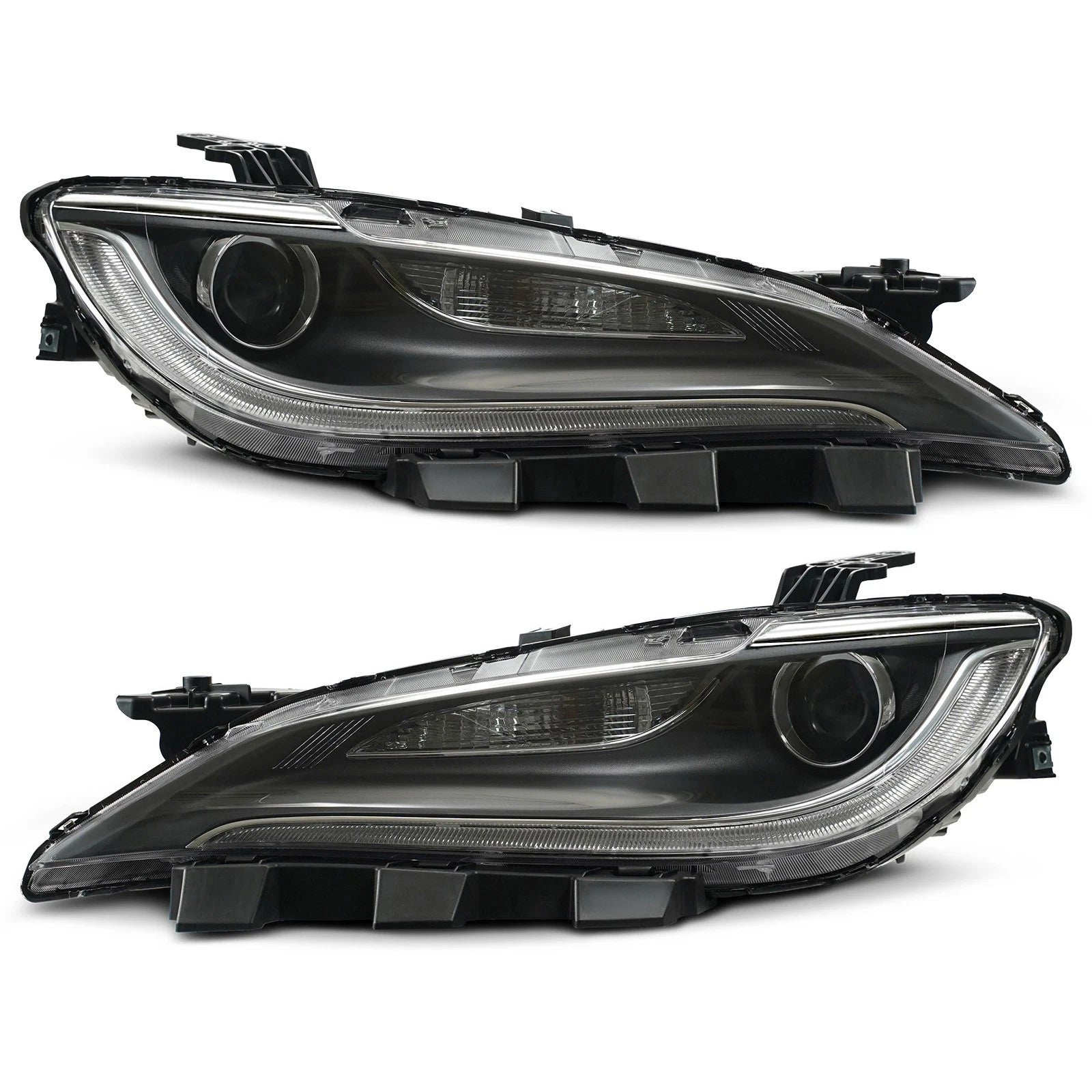 Halogen Headlight Set for Chrysler 200 (2015–2017) w/LED DRL, Chrome