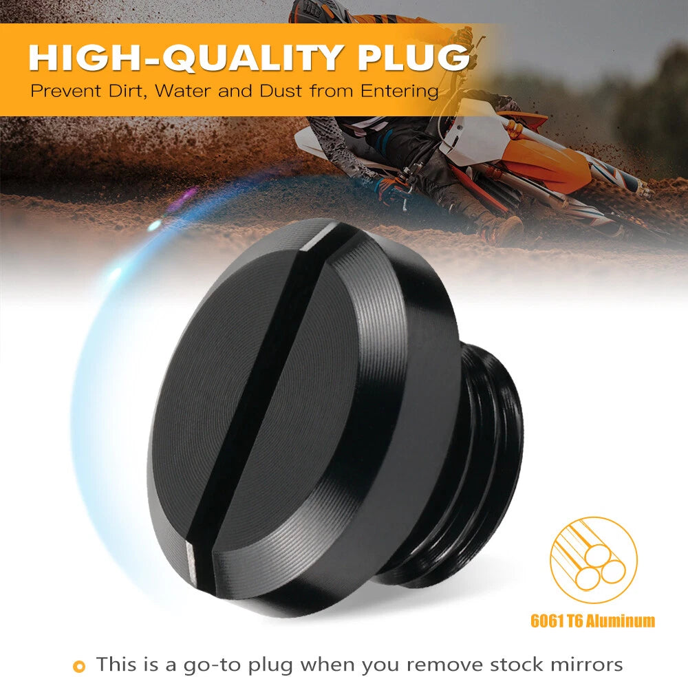 Aluminum M10x1.25 Mirror Hole Plugs Screw Caps for Honda CRF1000L Africa Twin (2016–2020)