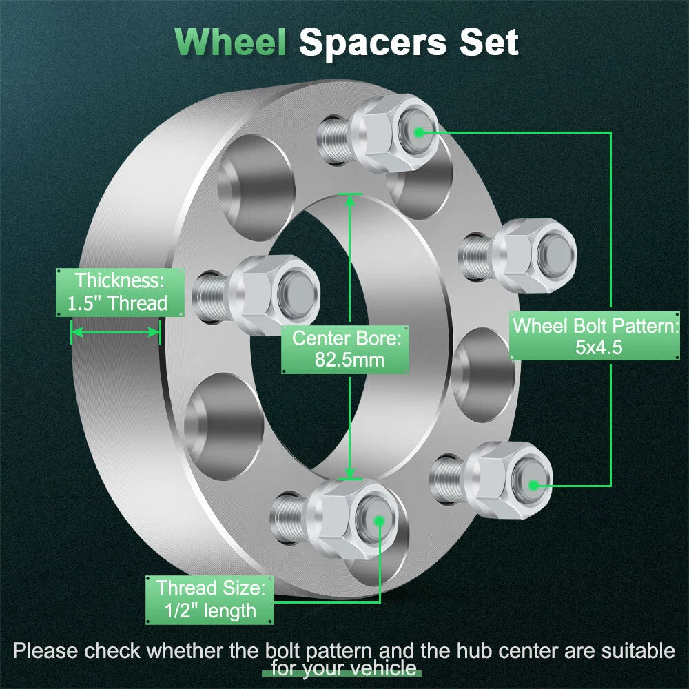 2X Wheel Spacers 1.5'' 5x114.3 for Ford Mustang Taurus Edge