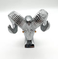 Universal Chrome Metal Ram Head Hood Ornament with Illuminated Eyes (General)