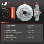 Drilled Brake Rotors for Hyundai Sonata (2015–2019) Kia Optima (2011–2020)