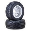 2 Golf Cart Tire Assemblies 205/50-10 w/4x4" PCD ET-15.5 Silver Wheel
