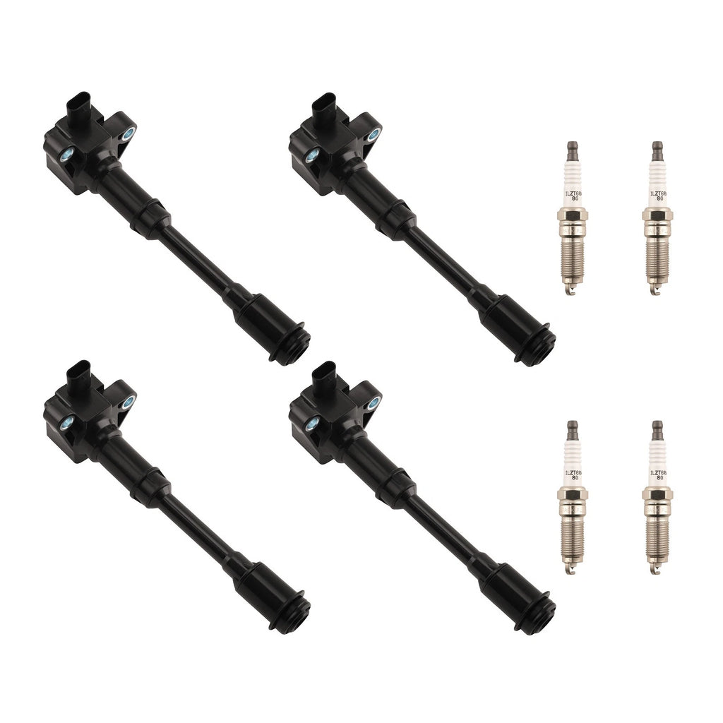Set of 4 Ignition Coils & Spark Plugs for Ford Fiesta Transit Connect (2014–2019)