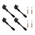 Set of 4 Ignition Coils & Spark Plugs for Ford Fiesta Transit Connect (2014–2019)