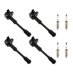 Set of 4 Ignition Coils & Spark Plugs for Ford Fiesta Transit Connect (2014–2019)