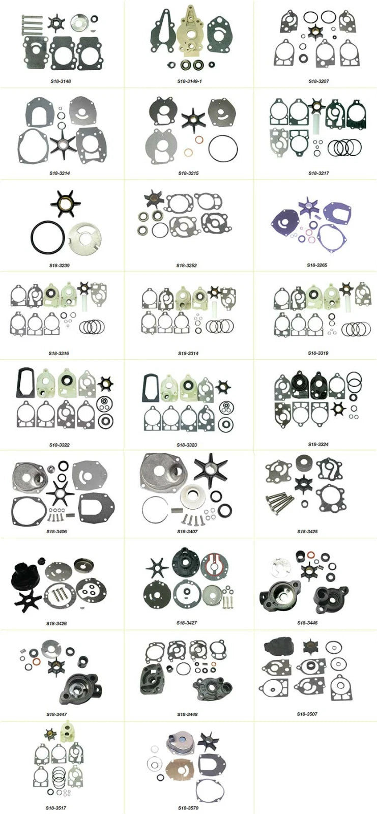 Water Pump Repair Kit S18-3217 for Mercury (46-96148A5)