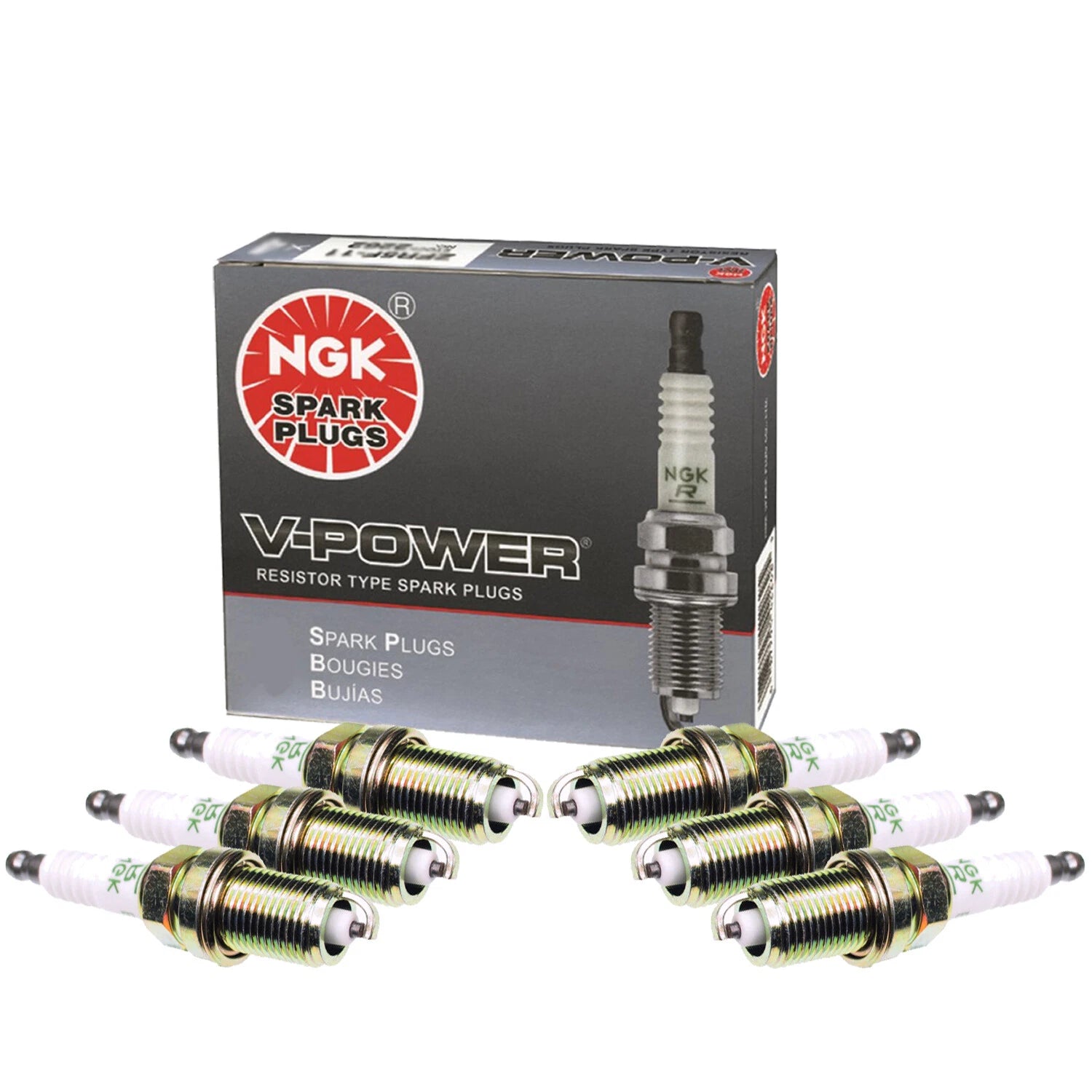 Set of 6 NGK V Power Spark Plugs Gap 0.32 for LX450 4Runner Land Cruiser Pickup T100