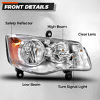 Right Side Headlight for Chrysler Town & Country, Dodge Grand Caravan (2008-2020)