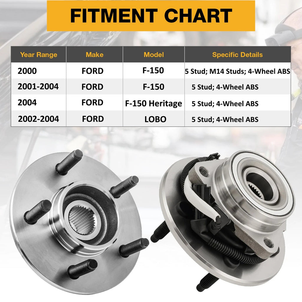 2X Front Wheel Hub Bearing Assemblies for Ford F-150 (2000–2004)