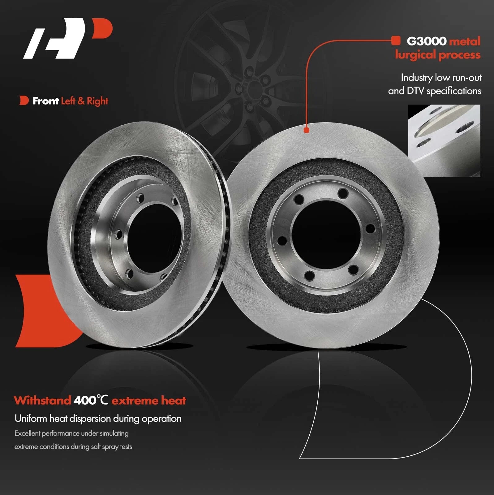 Front Disc Brake Rotors & Ceramic Pads for Toyota 4Runner (2003â2009)