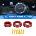 3X AC Media Volume Tune Switch Knob Cover Ring for Dodge Durango (2021–2023) Red