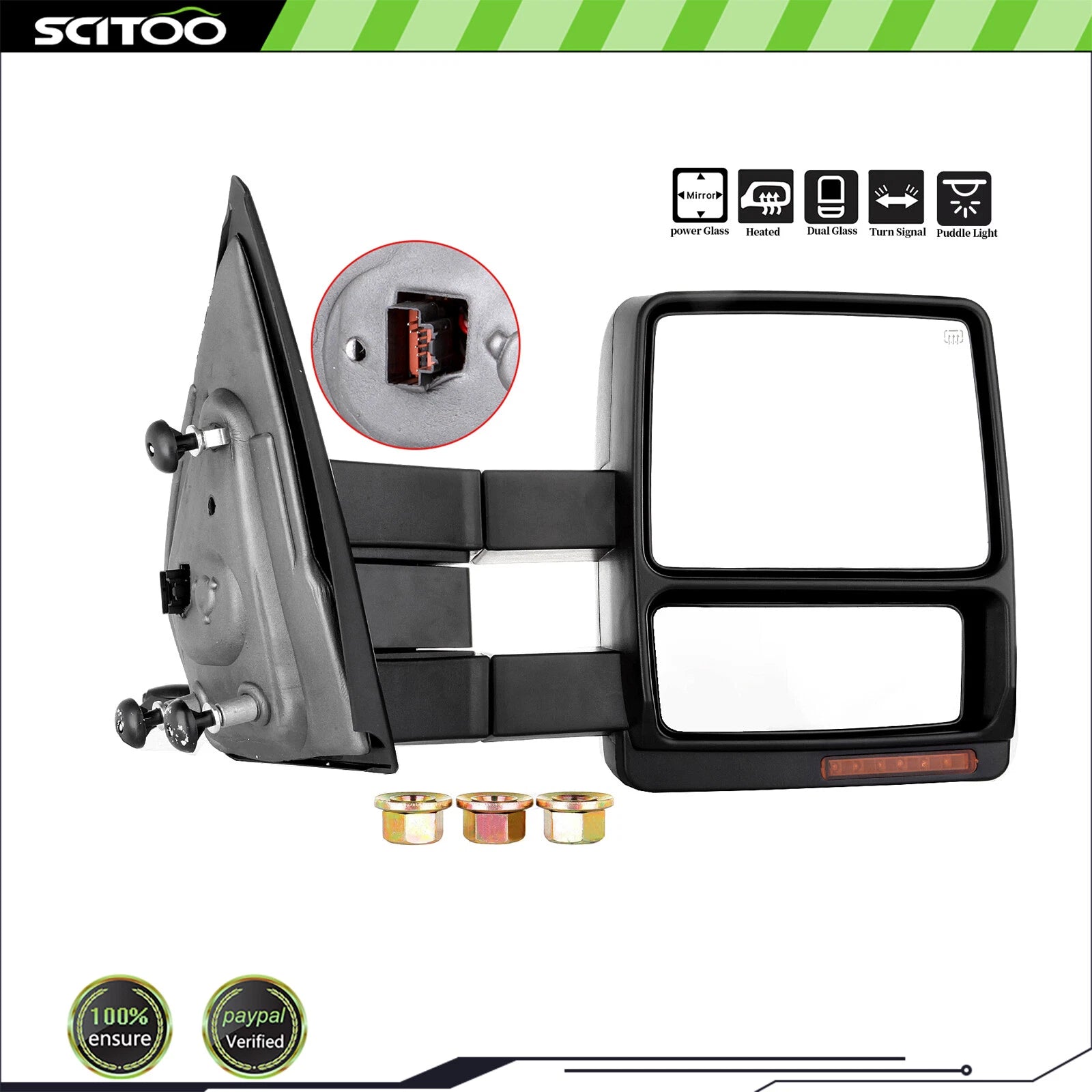 Passenger Side Tow Mirror for Ford F150 (2007–2014) Power Heated Turn Signal Puddle Light