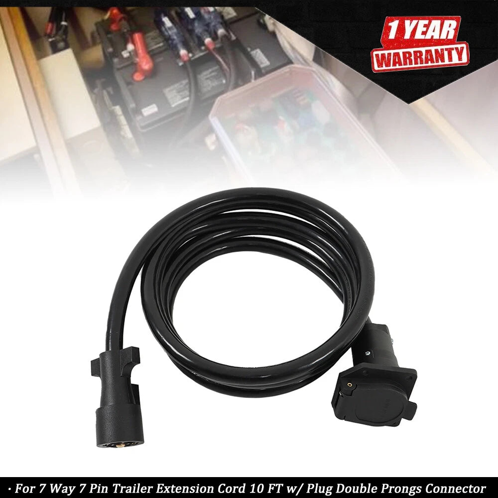 7 Way 7 Pin Trailer Extension Cord for Trailer (10 FT)