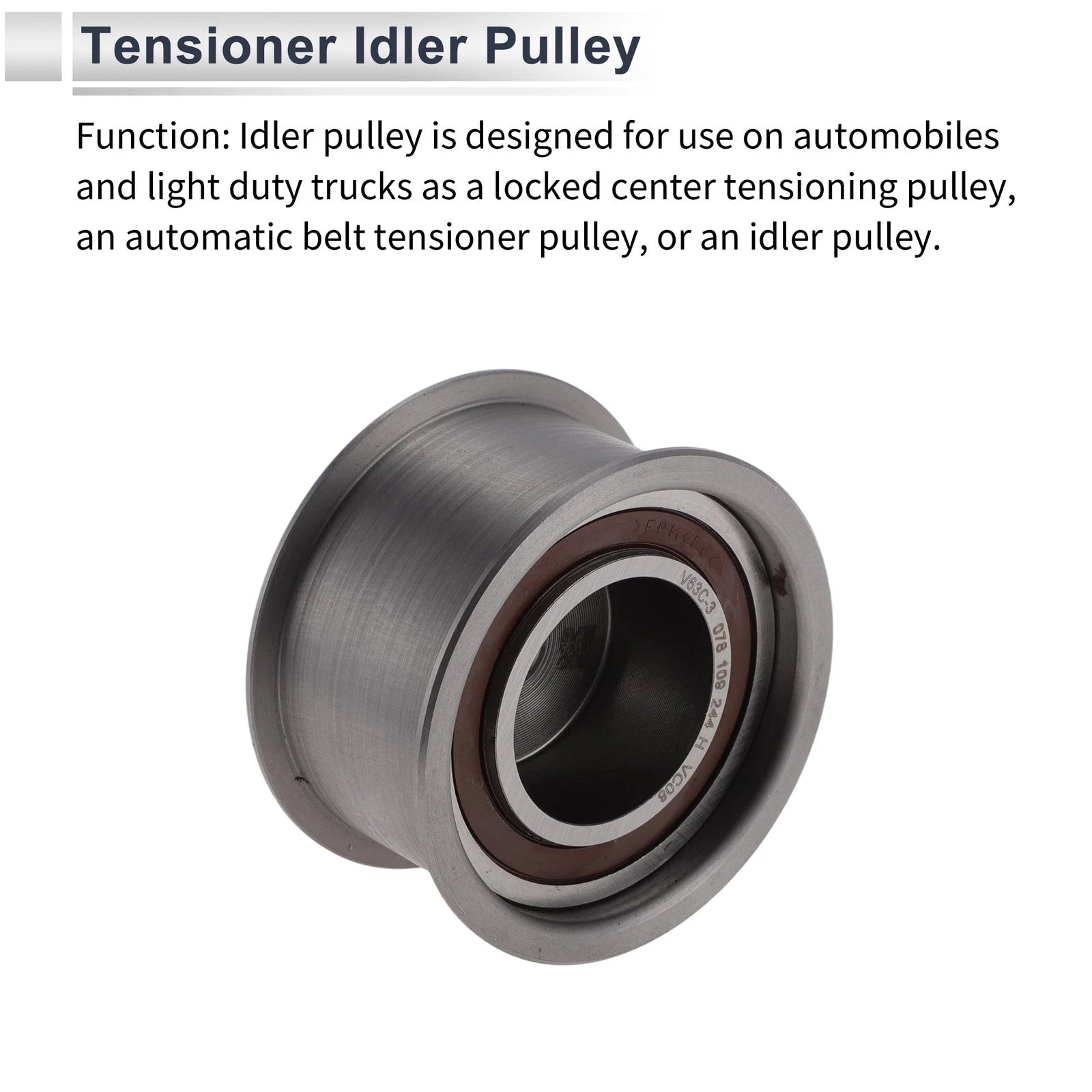 Drive Belt Idler Pulley for Audi A4 (1996–2005) No. 078109244H Steel