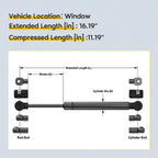 2 Rear Window Lift Support Struts for Nissan Armada, Infiniti QX56