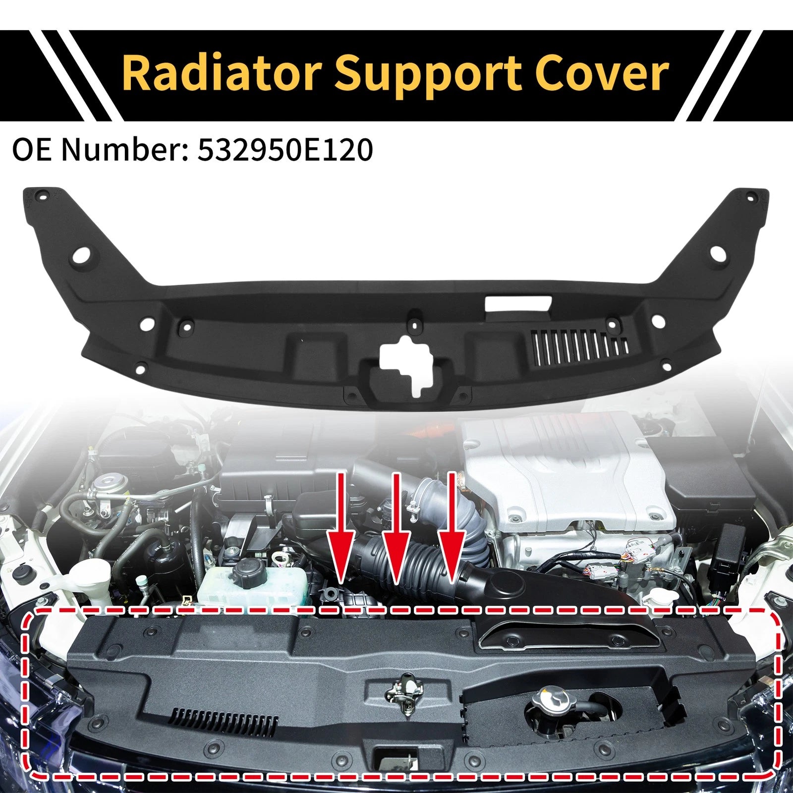 Radiator Support Cover for Toyota Highlander (2020–2023) No. 532950E120