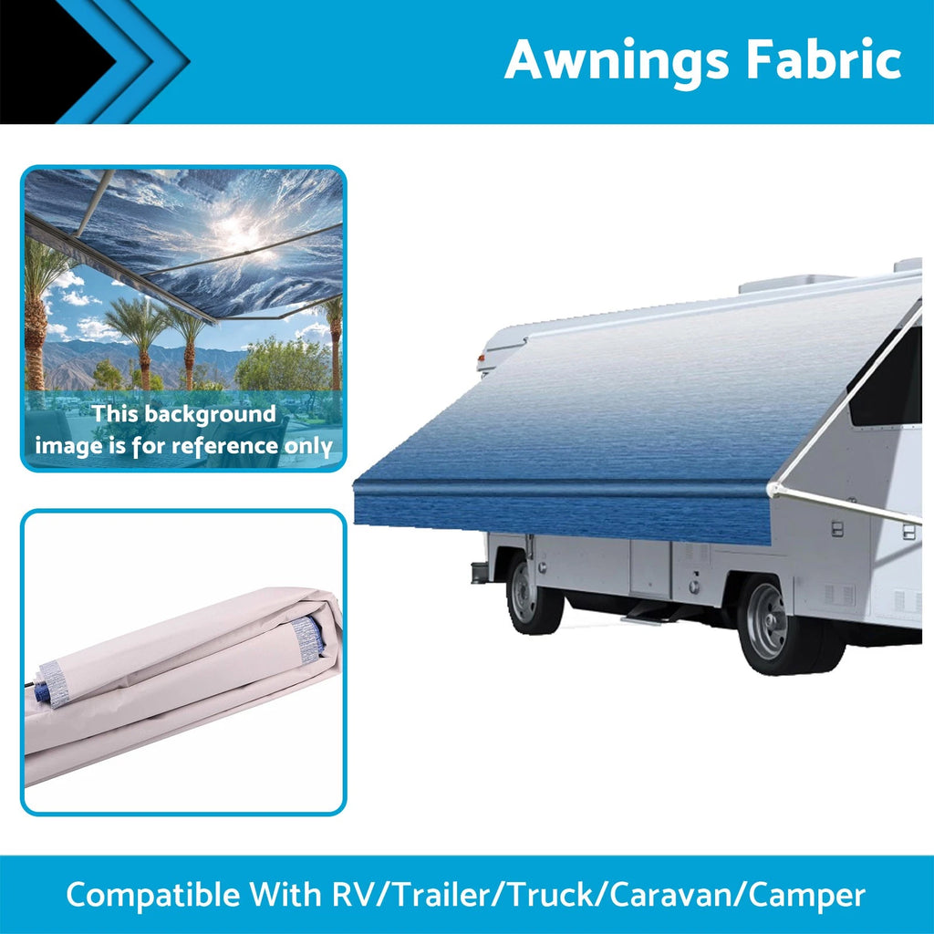16FT RV Awning Fabric for Trailer Truck Camper (PVC Vinyl)