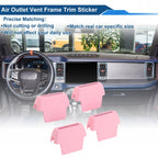 Set of 4 Air Condition Outlet Vent Trim Cover Frames for Ford Bronco (2021–2024) Pink