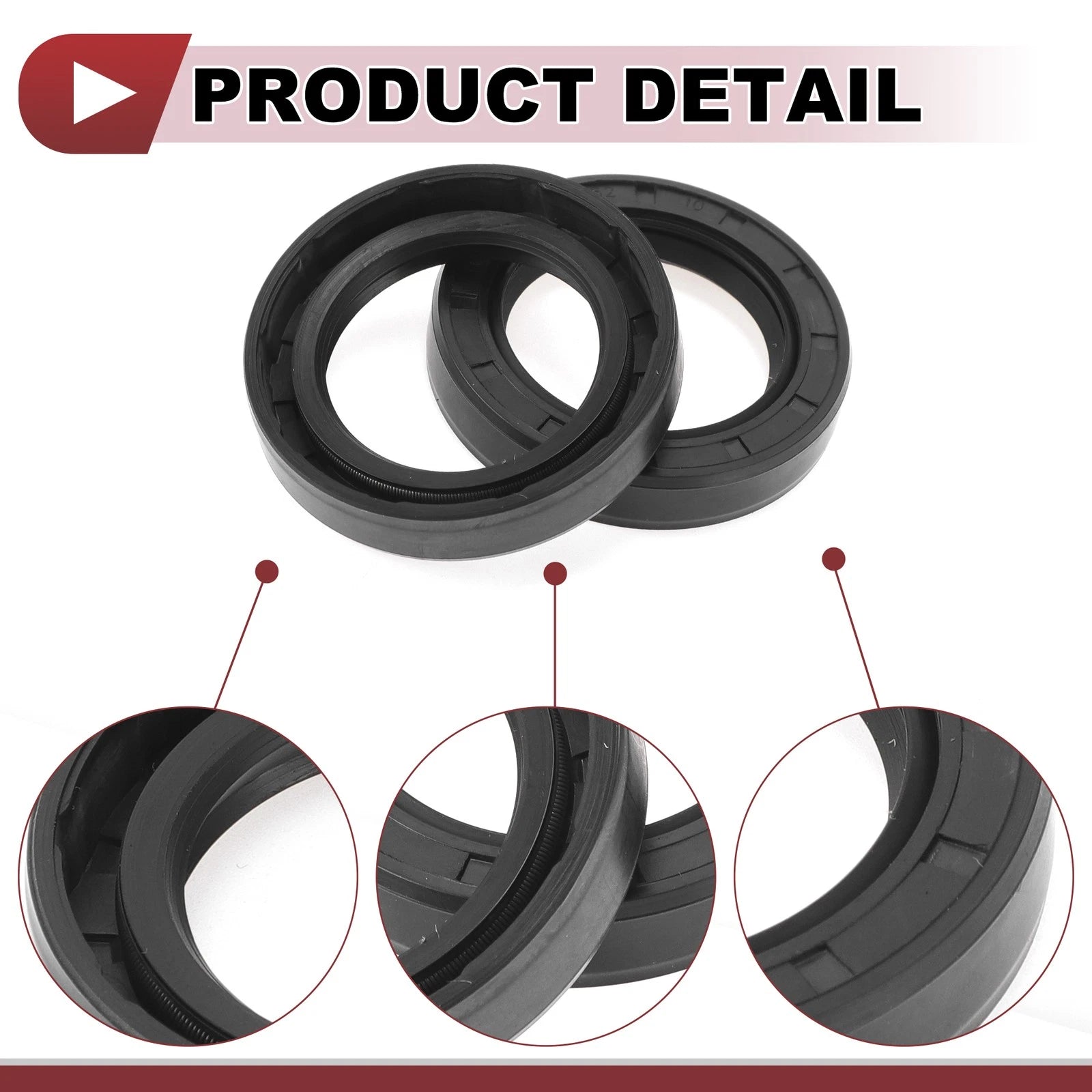 Set of 5 Rotary Shaft Oil Seals 35x52x10mm Nitrile Rubber 672668828731