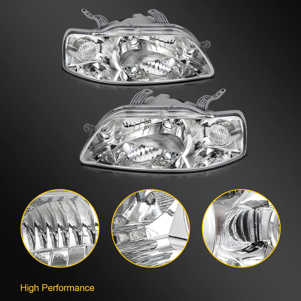 2X Headlight Assembly for Chevy Aveo (2004–2007)