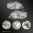 2X Headlight Assembly for Chevy Aveo (2004–2007)