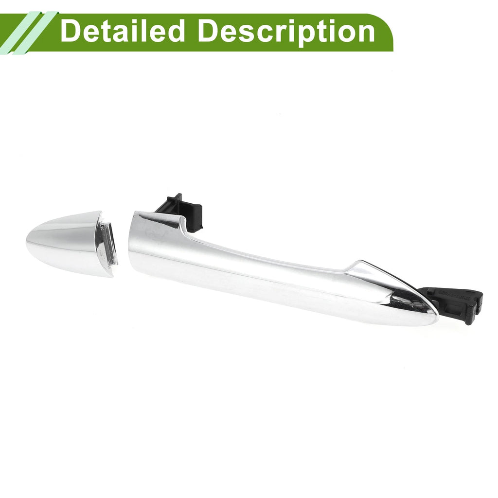 Exterior Door Handle for Kia Picanto (2011–2016) Silver Tone Rear Right