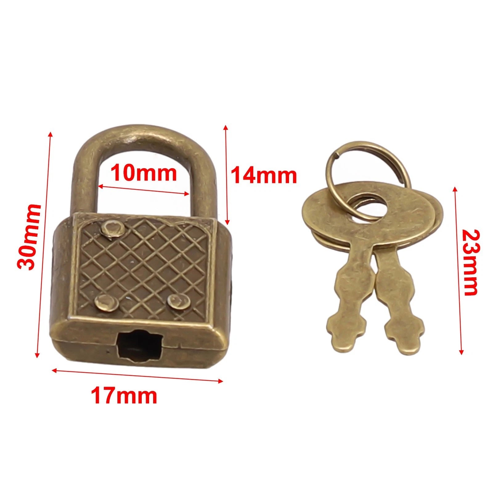 Vintage Padlock with Key for Luggage and Notebook Locking