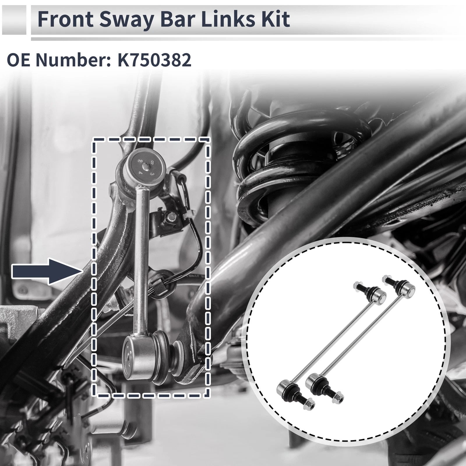 Front Stabilizer Bar Links No Bushing for Dodge Journey (2009–2020) No.K750382