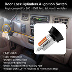 Door Lock Cylinders & Ignition Switch w/ Keys for Ford F150/F250/F350 (2001–2007)