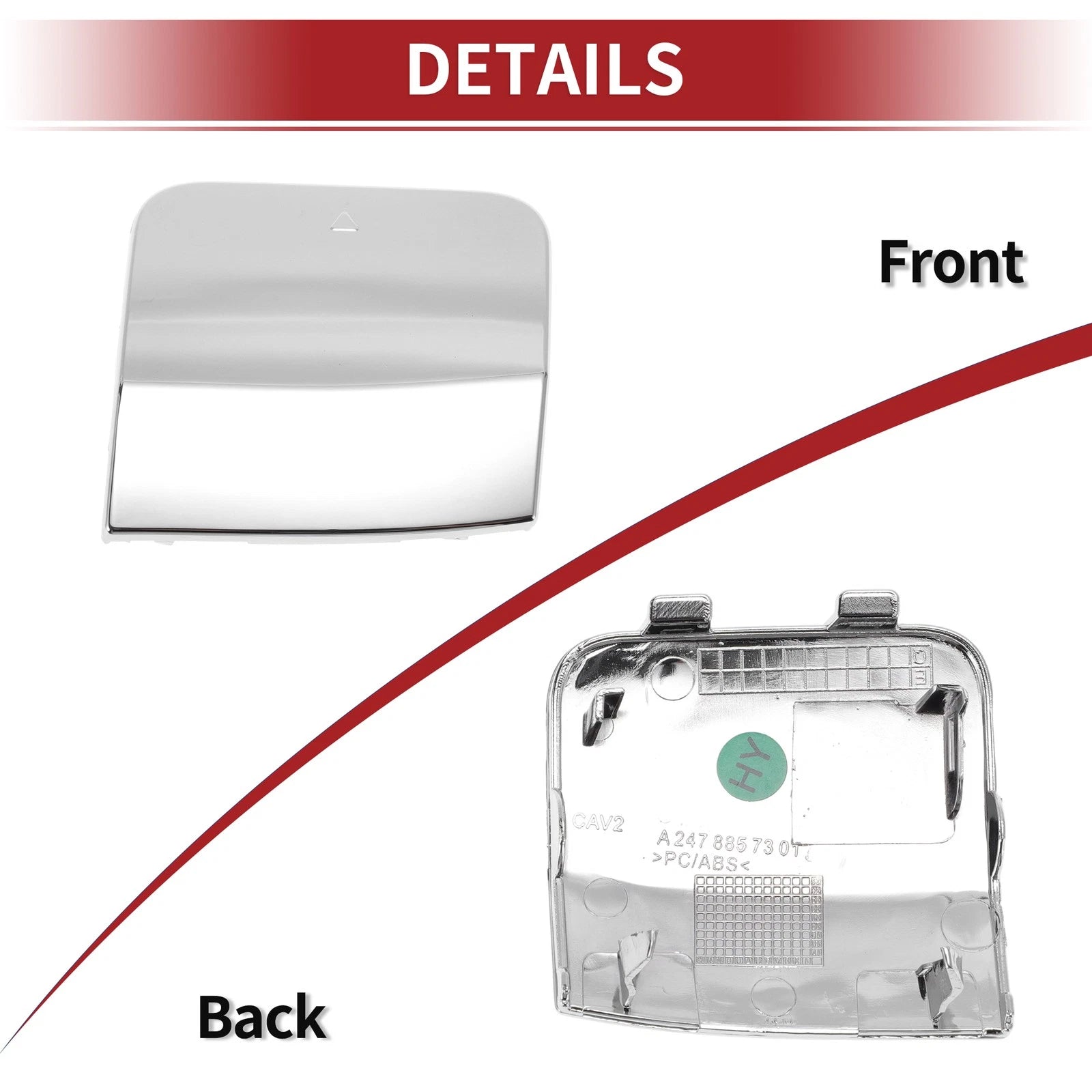 Tow Hook Cover Cap for Mercedes-Benz GLB250 (2019–2023) No. 2478857301 Silver