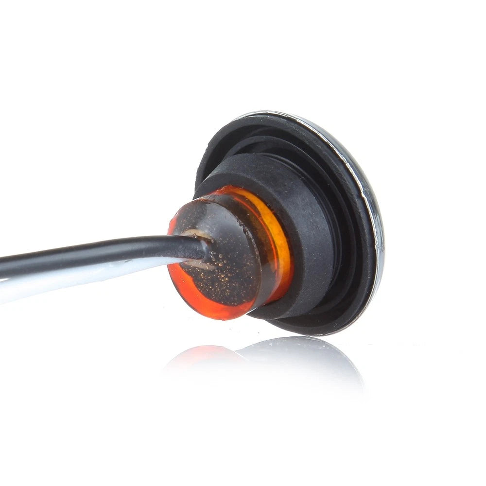 Set of 4 Red/Amber Trailer Bullet Side Marker Lights with Chrome Bezel