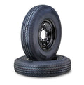 2 Free Country Trailer Tire Rim ST225/90R16 14-Ply 8 Lug x 6.5" Black Mod