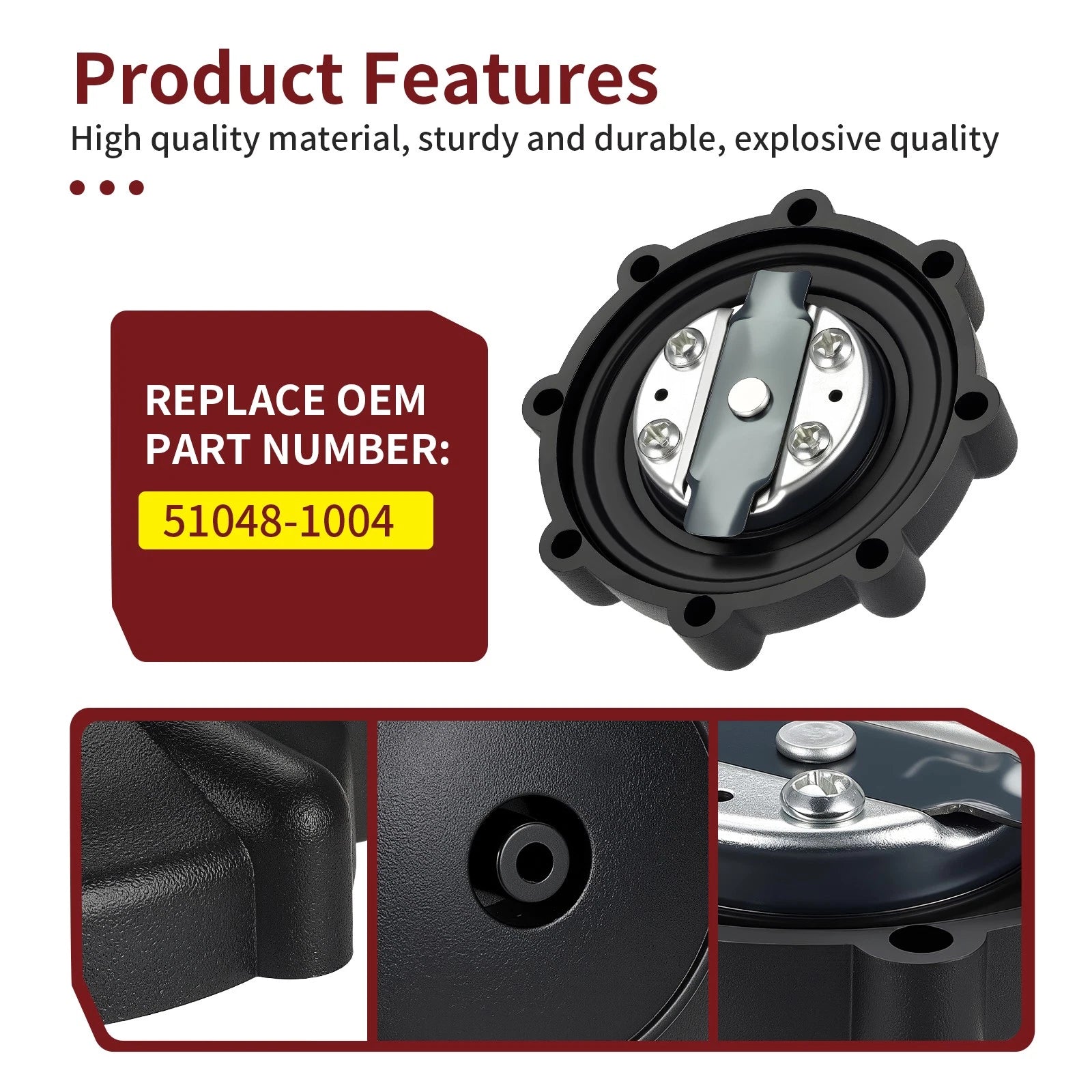 Fuel Gas Tank Filler Cap for Kawasaki KDX80 (1980–1981) KE100 (1982–1995) 51048-1004