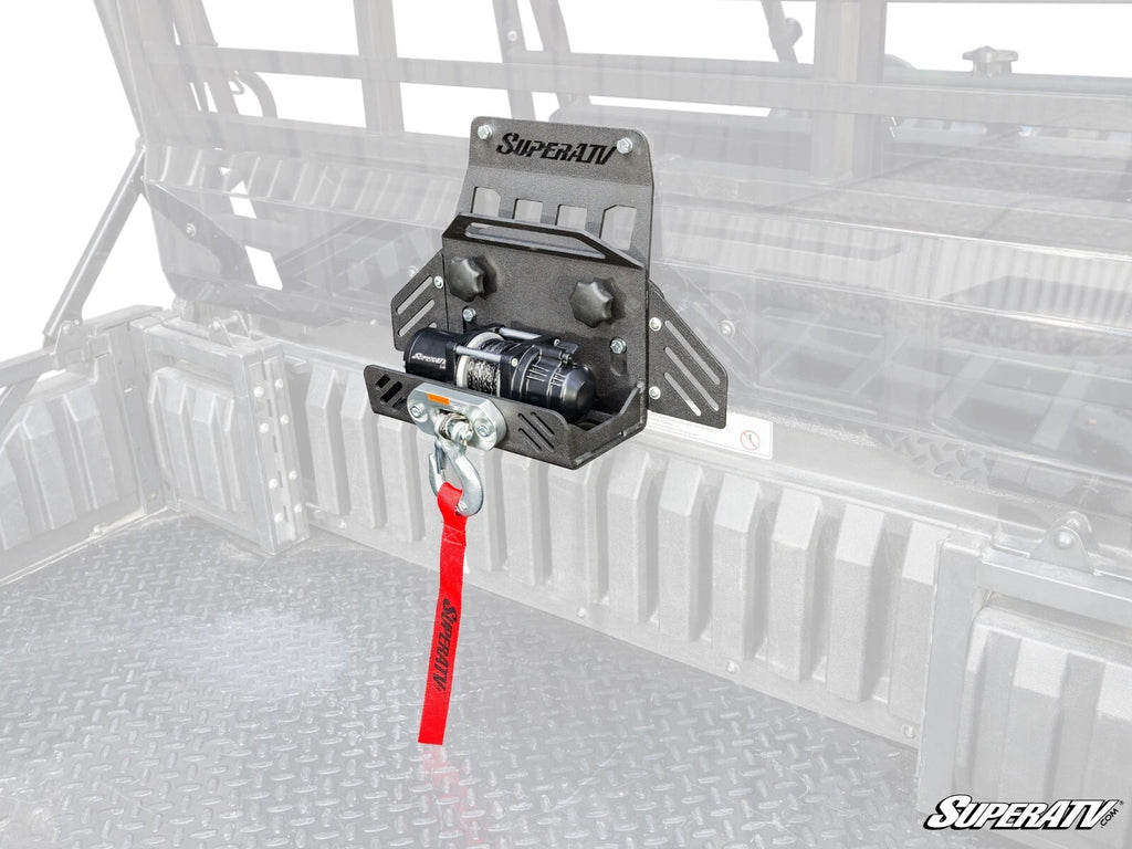 SuperATV Bed Winch for Kawasaki Mule Pro (2015–2023) with 2 Cube Lights