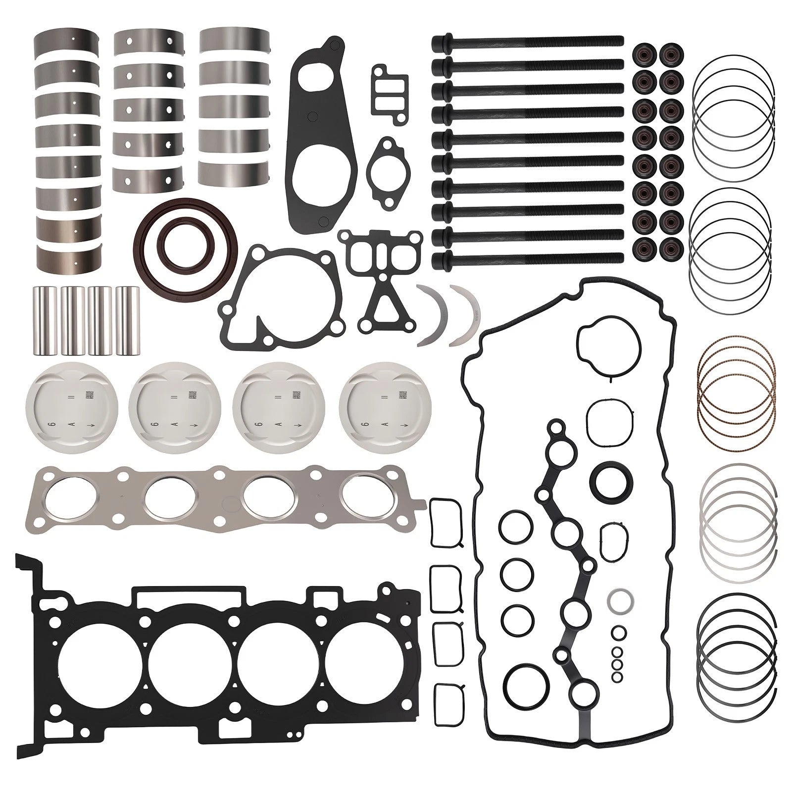 Complete G4KE Pistons & Gaskets Set w/ Bearings for Hyundai Tucson (2010–2020)