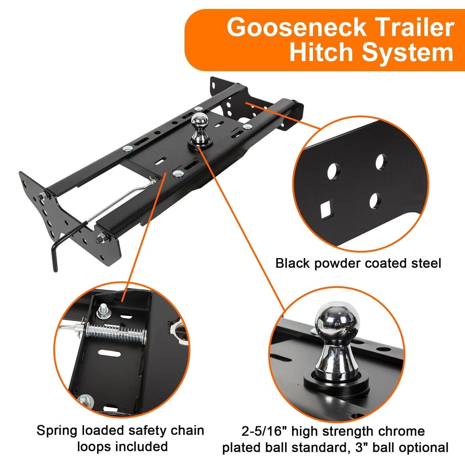 Complete Gooseneck Trailer Hitch System for Ford F250 F350 (1999–2016)