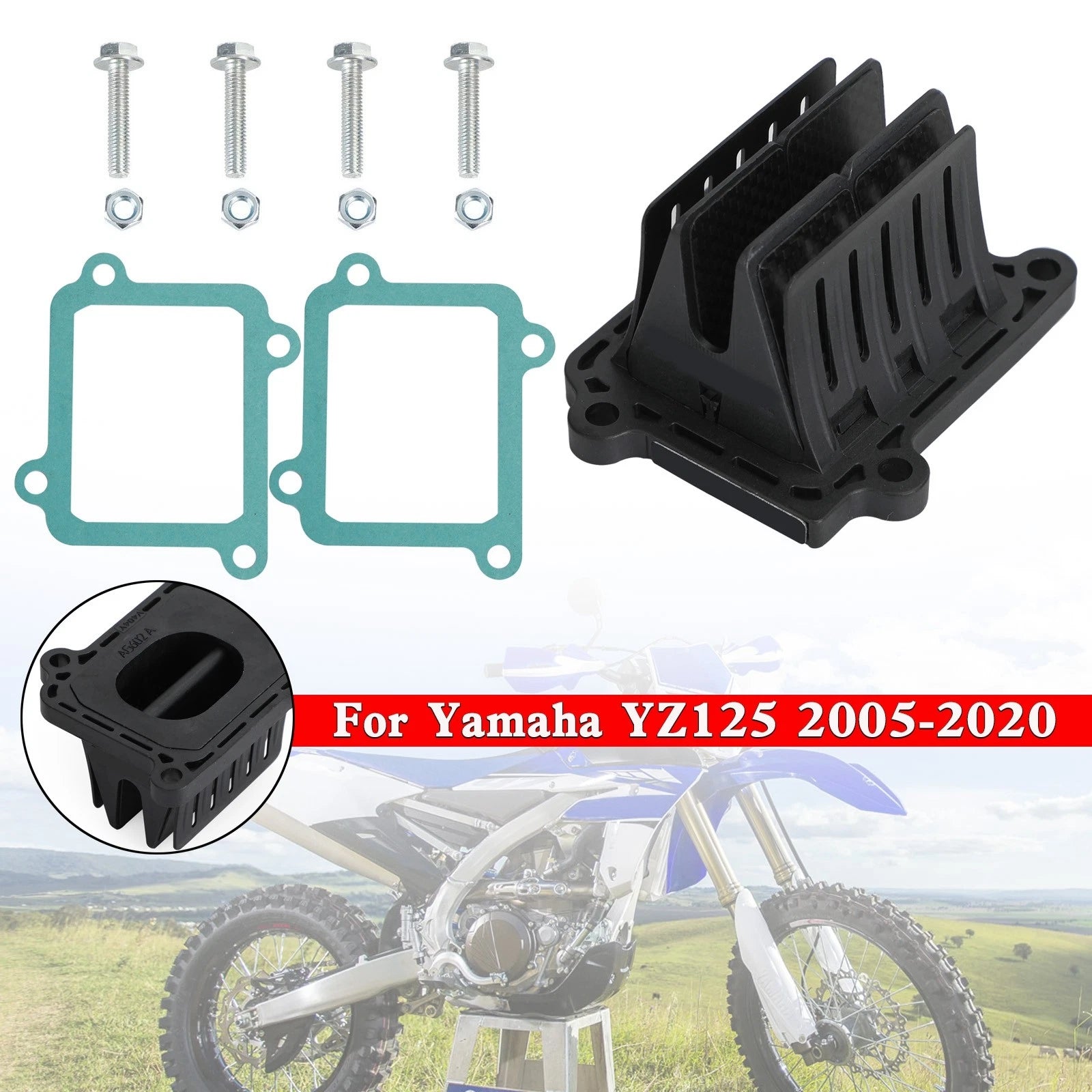 V4R04 Reed Valve Cage Block for Yamaha YZ125 (2005–2020)
