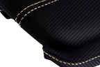 Console Lid Armrest Cover for Cadillac XTS (2013–2019) Carbon Fiber Beige Stitch