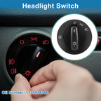 Headlight Switch for Volkswagen Caddy (2004–2008) No.1T0941431B Black