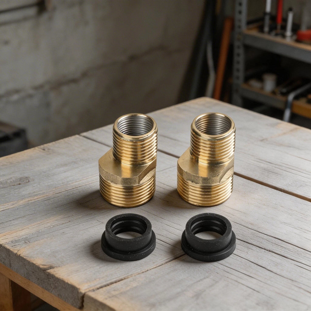 2X Brass Curved Foot Shower Faucet Connector for G12 to G34 Pipe Adapter
