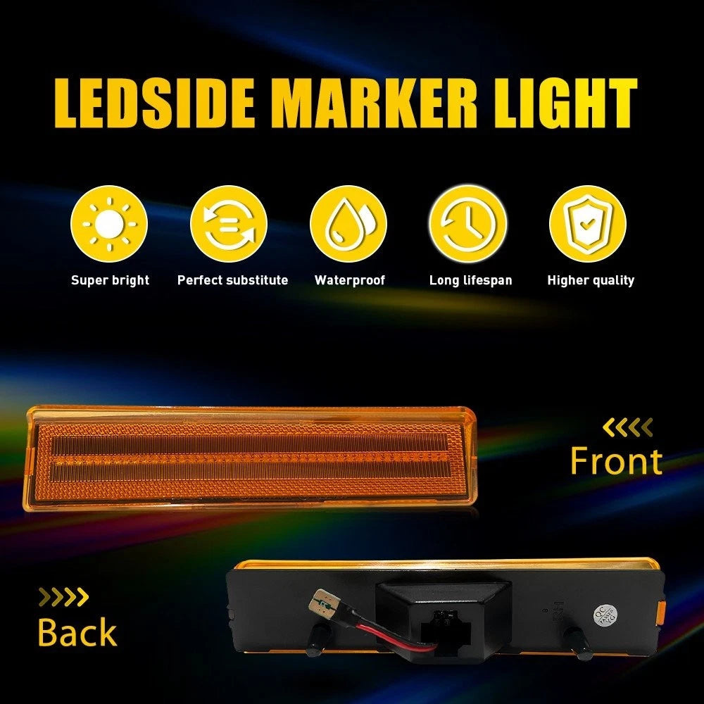 Amber Side Marker Signal Light for Ford F-150 Bronco F-250 F-350 (1980–1986)