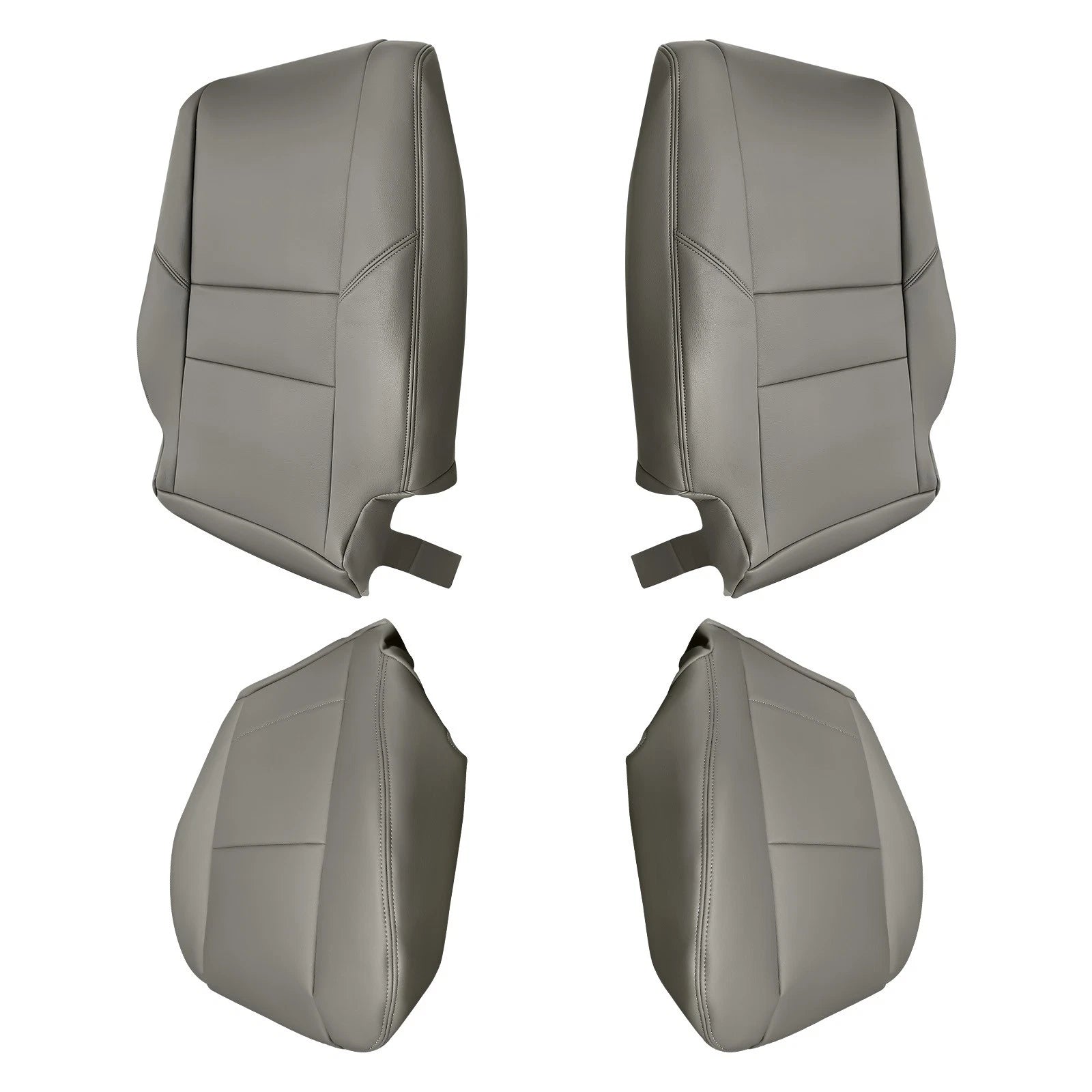 4pcs Leather Seat Cover Gray For Toyota Sequoia 2000 2001 2002 2003 2004-2007