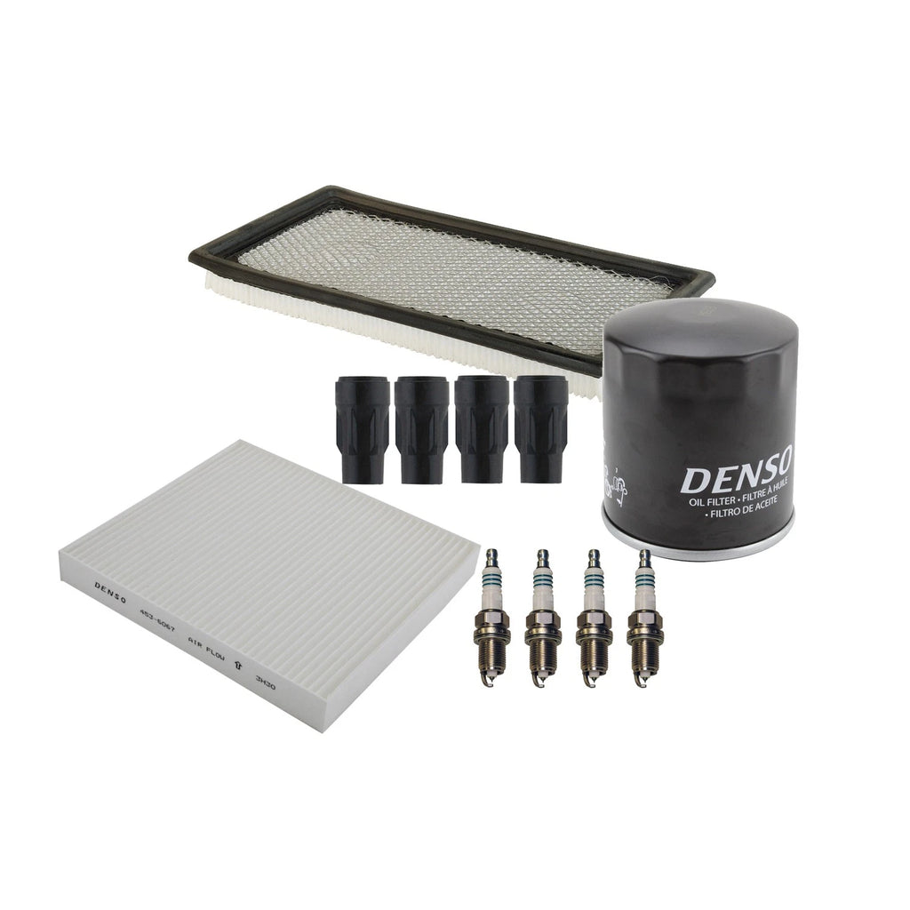 Set of 4 Denso Spark Plugs & Boots for Dodge Caliber, Compass, Patriot (2007–2017)