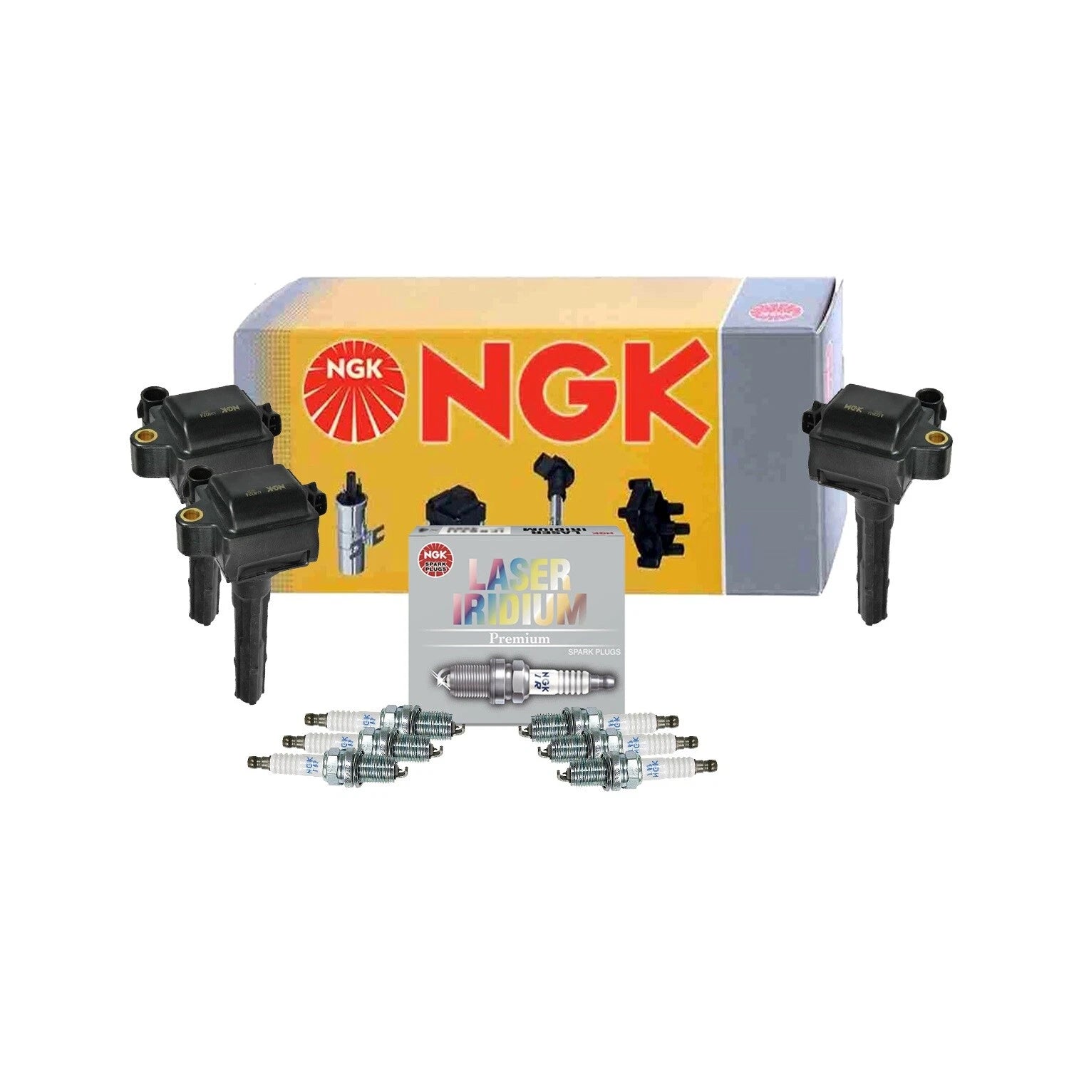 Set of 3 Ignition Coils & 6 Laser Iridium Spark Plugs for Lexus Toyota 3.0L V6
