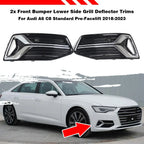 Front Bumper Fog Light Grill Covers for Audi A6 C8 (2019–2023)