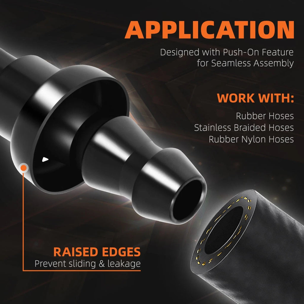 4AN to 1/4" Barb 45 Degree Push Lock Hose End Fitting (2000PSI)